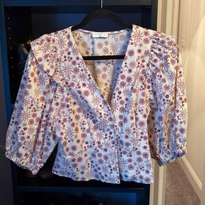 Sandro Red Floral Patterned Top